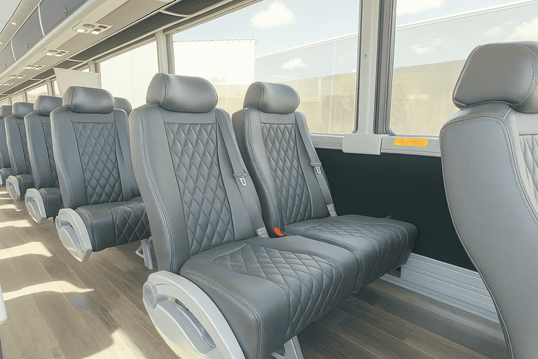 interior of Troy Coach Bus Service charter bus