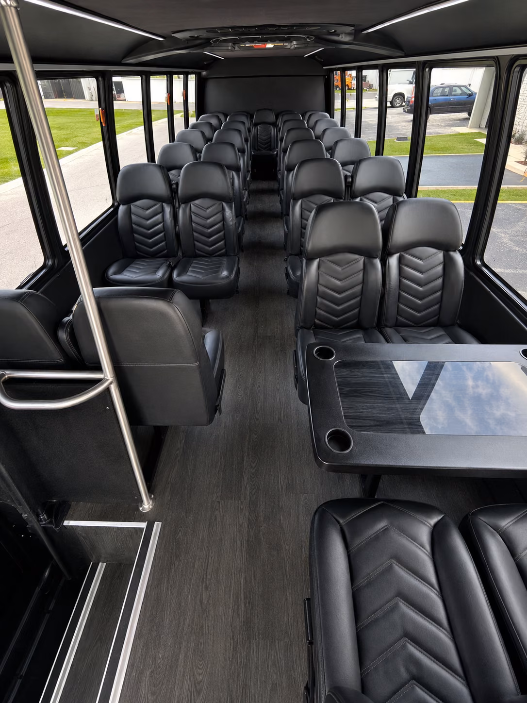 troy 15 passenger minibus inside