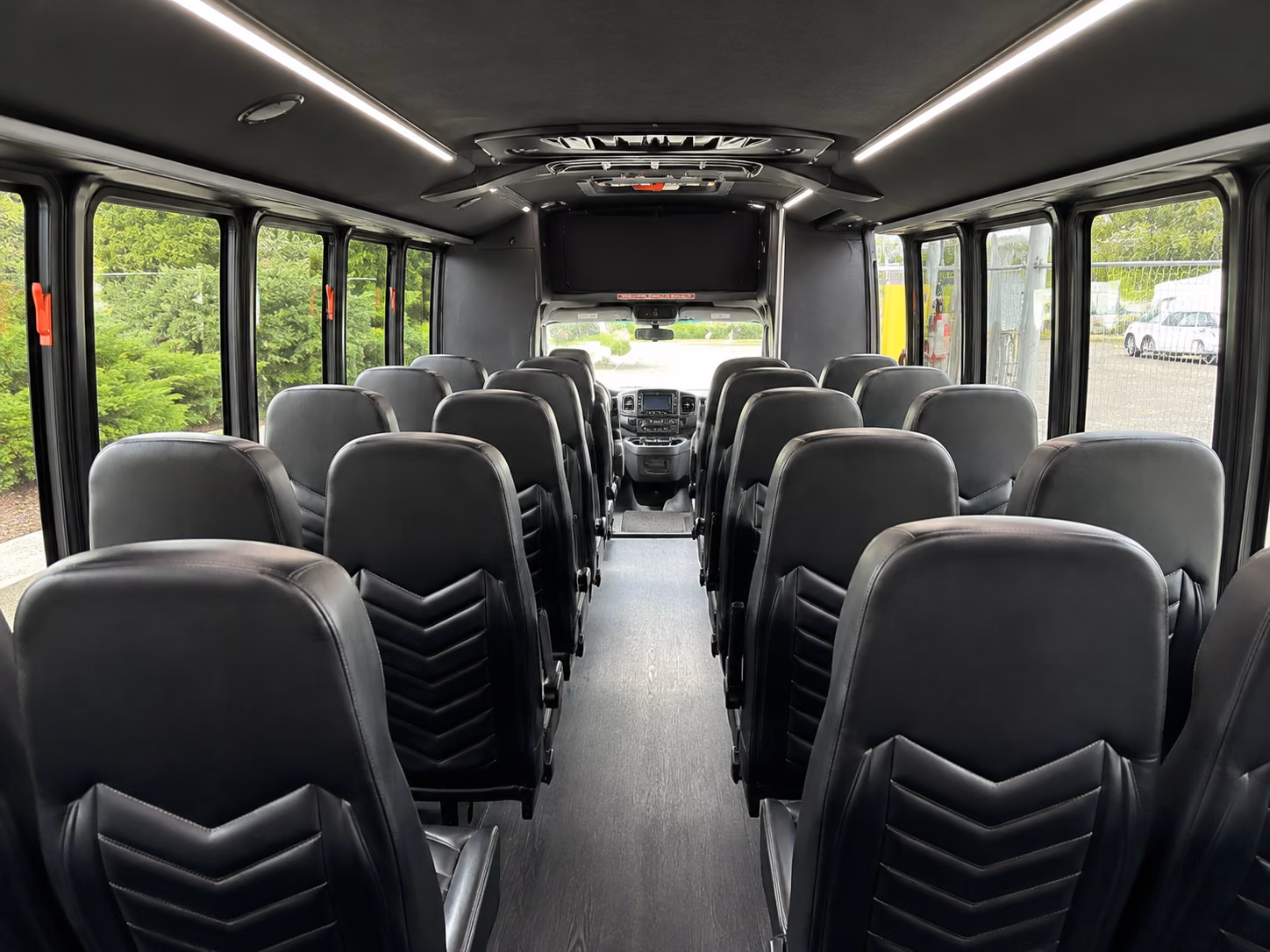 troy 18 passenger minibus inside