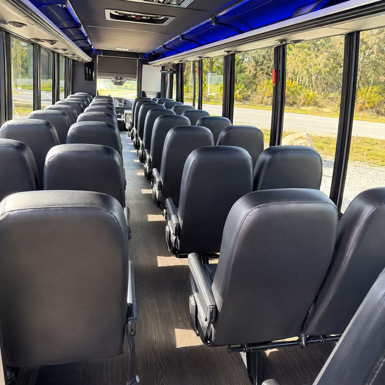 troy 25 passenger minibus interior
