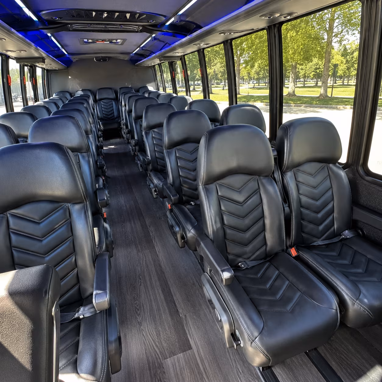 troy 28 passenger minibus interior