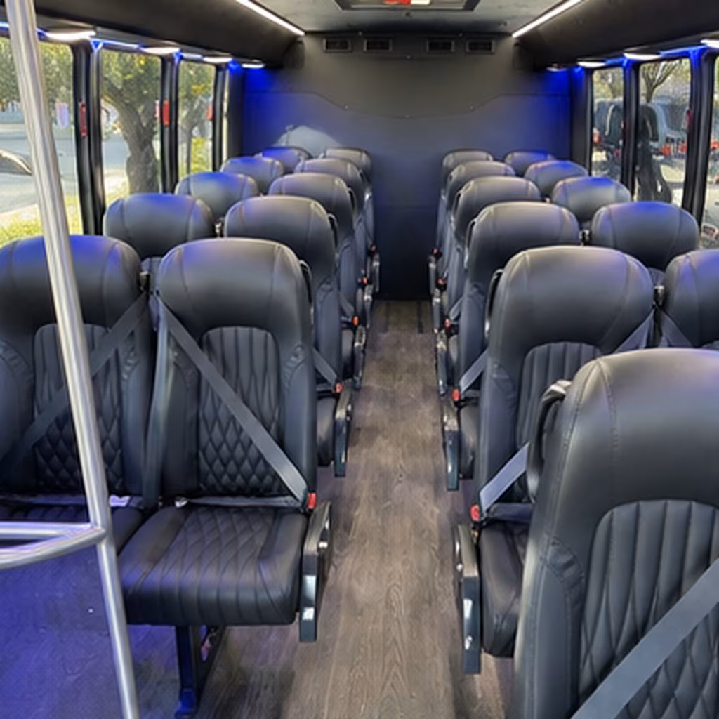 troy 35 passenger minibus inside