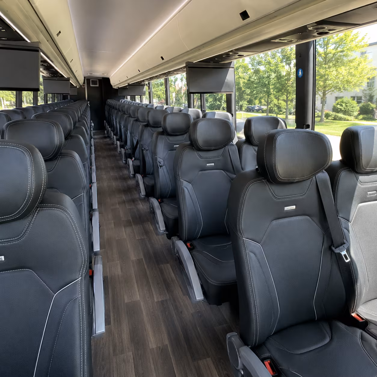 troy 56 passenger charter bus interior